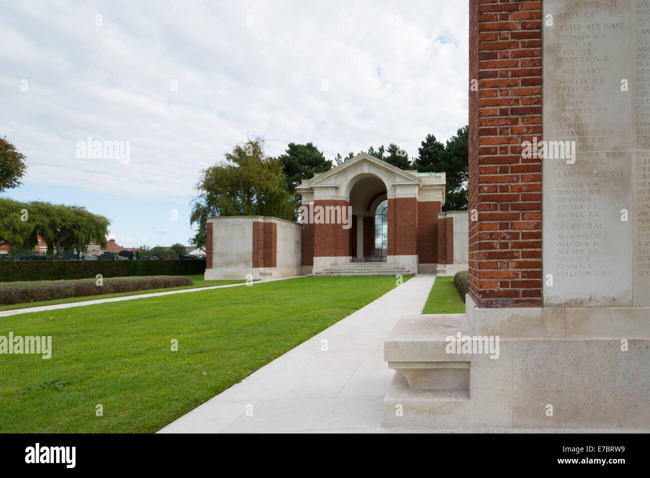 The Dunkirk Memorial and the British War Graves Section of Dunkirk Town