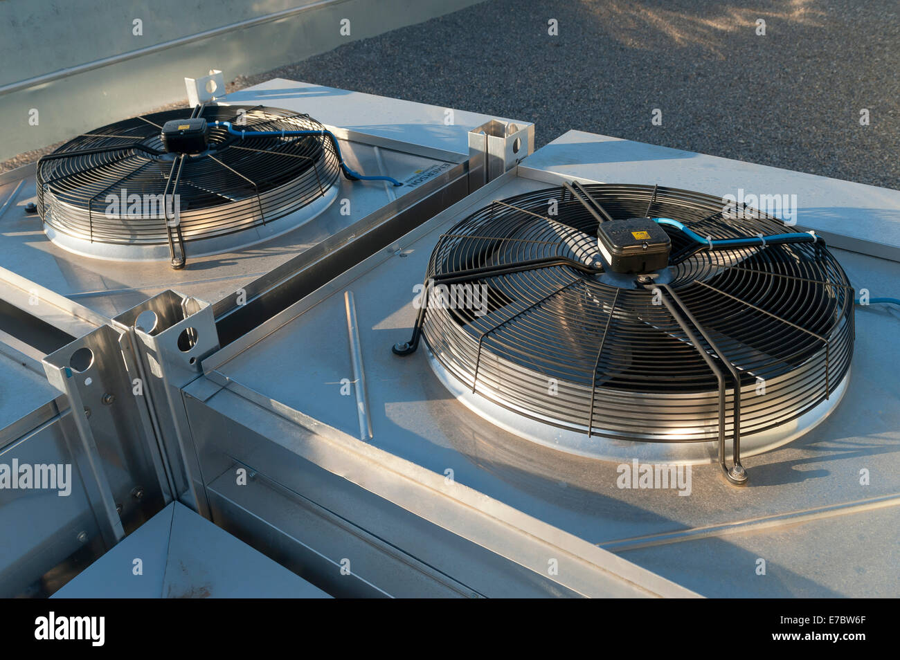 Air conditioning equipement on a flat roof, Eivissa, Balearic