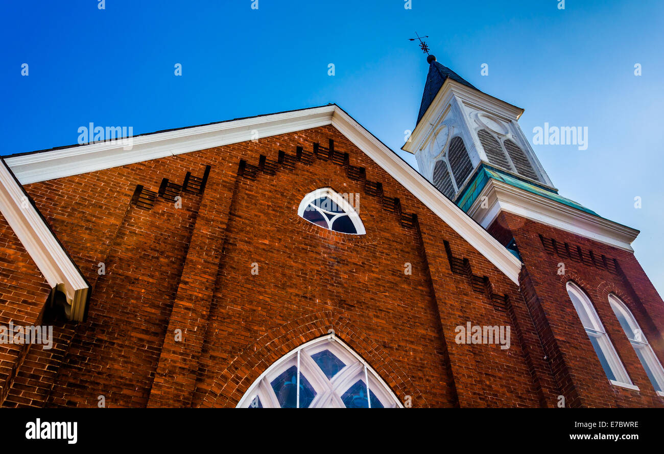 Looking up at a church in Abbottstown, Pennsylvania Stock Photo Alamy