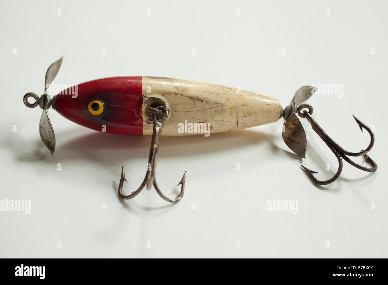 Vintage fishing lure closeup. Stock Photo