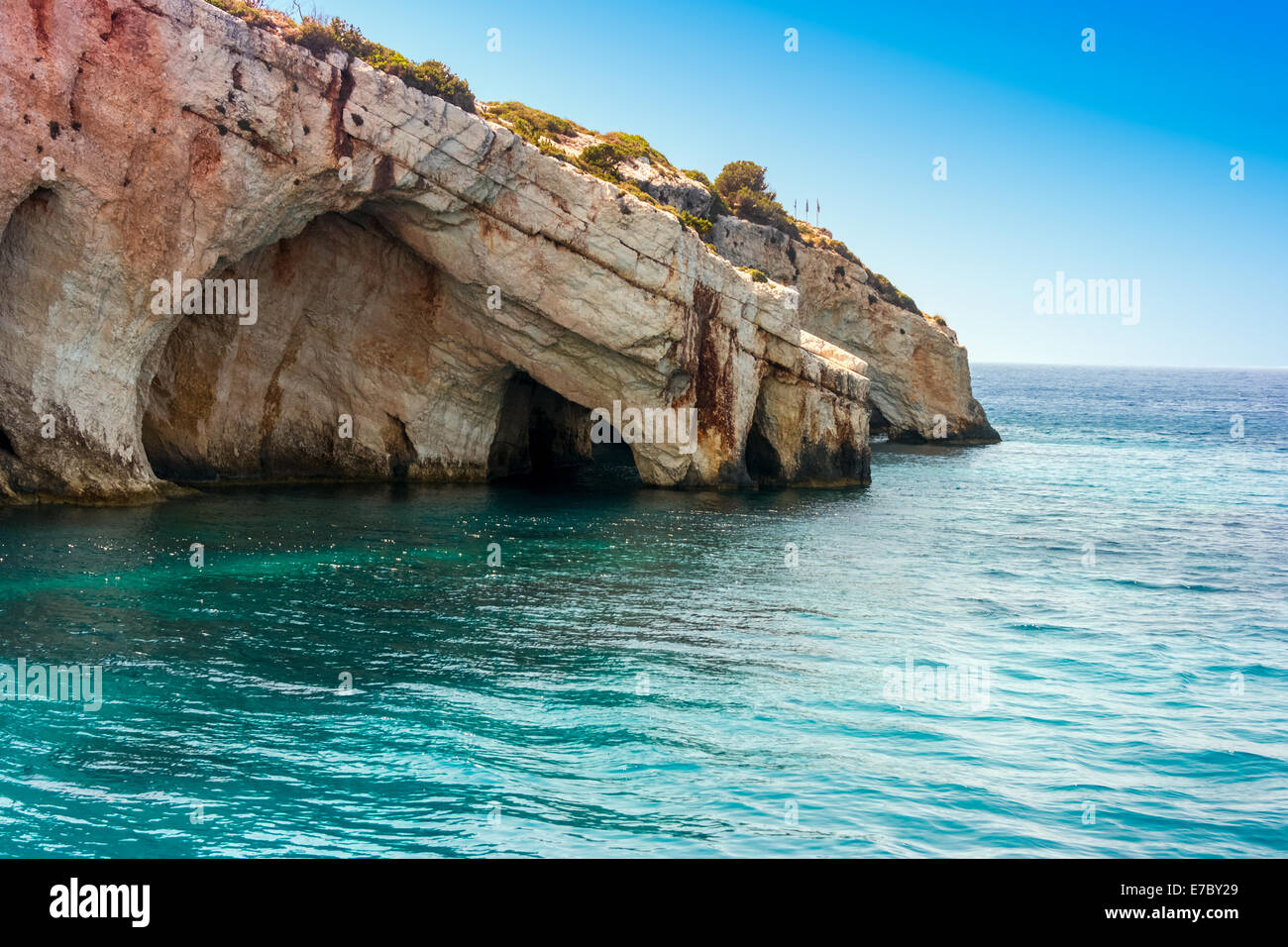 Blue Caves in the northern part of Zakynthos island, Greece Stock Photo