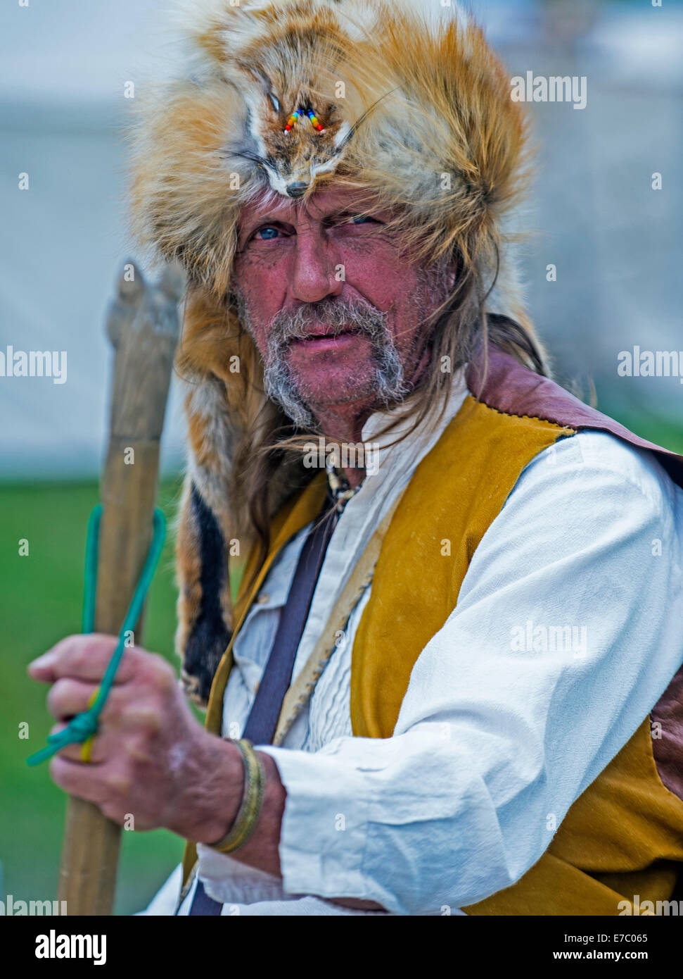 Unidentified participant in the Fort Bridger Rendezvous held in Fort