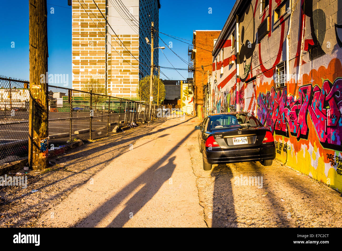 Car parked in Graffiti Alley, Baltimore, Maryland Stock Photo - Alamy