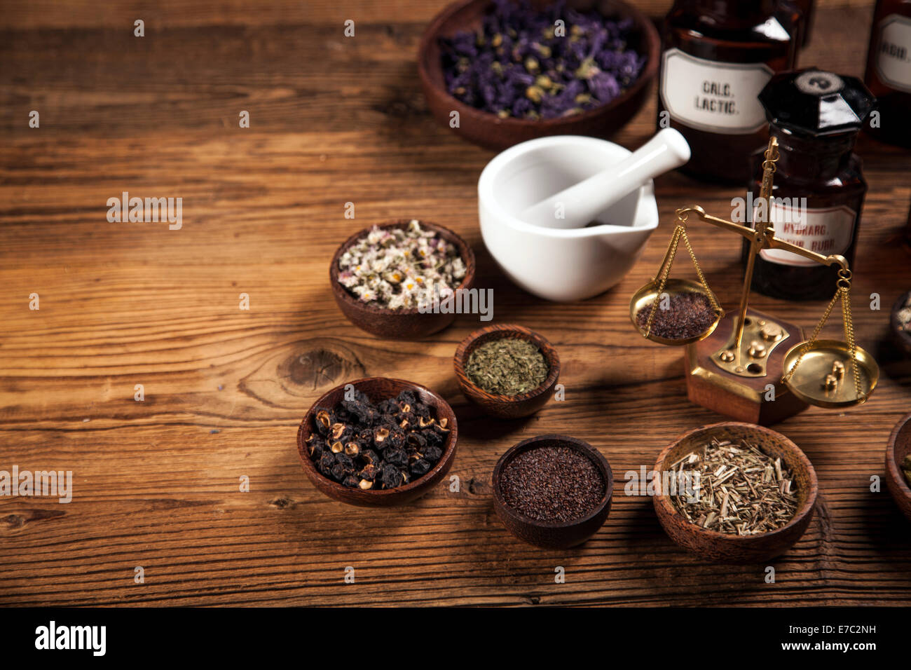 The ancient natural medicine, herbs and medicines Stock Photo Alamy