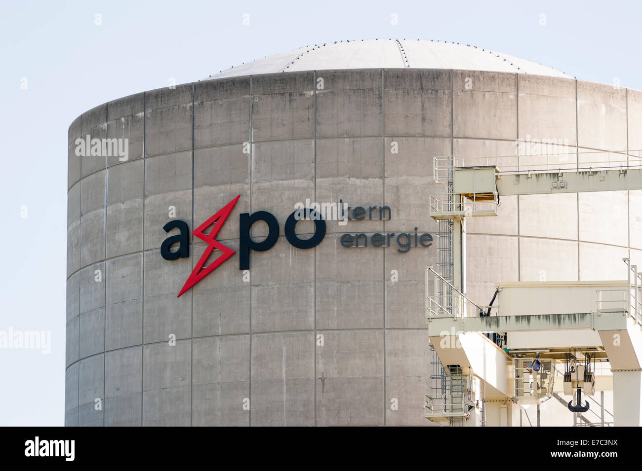 Reactor building of the nuclear power plant Beznau, Switzerland (canton Aargau). Stock Photo