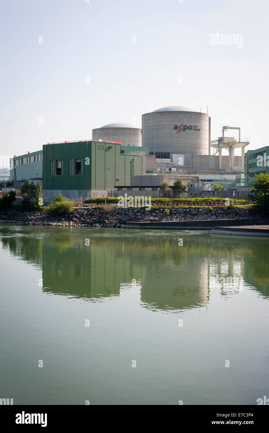 Nuclear power plant Beznau, Switzerland (canton Aargau), at the Aare river. Stock Photo