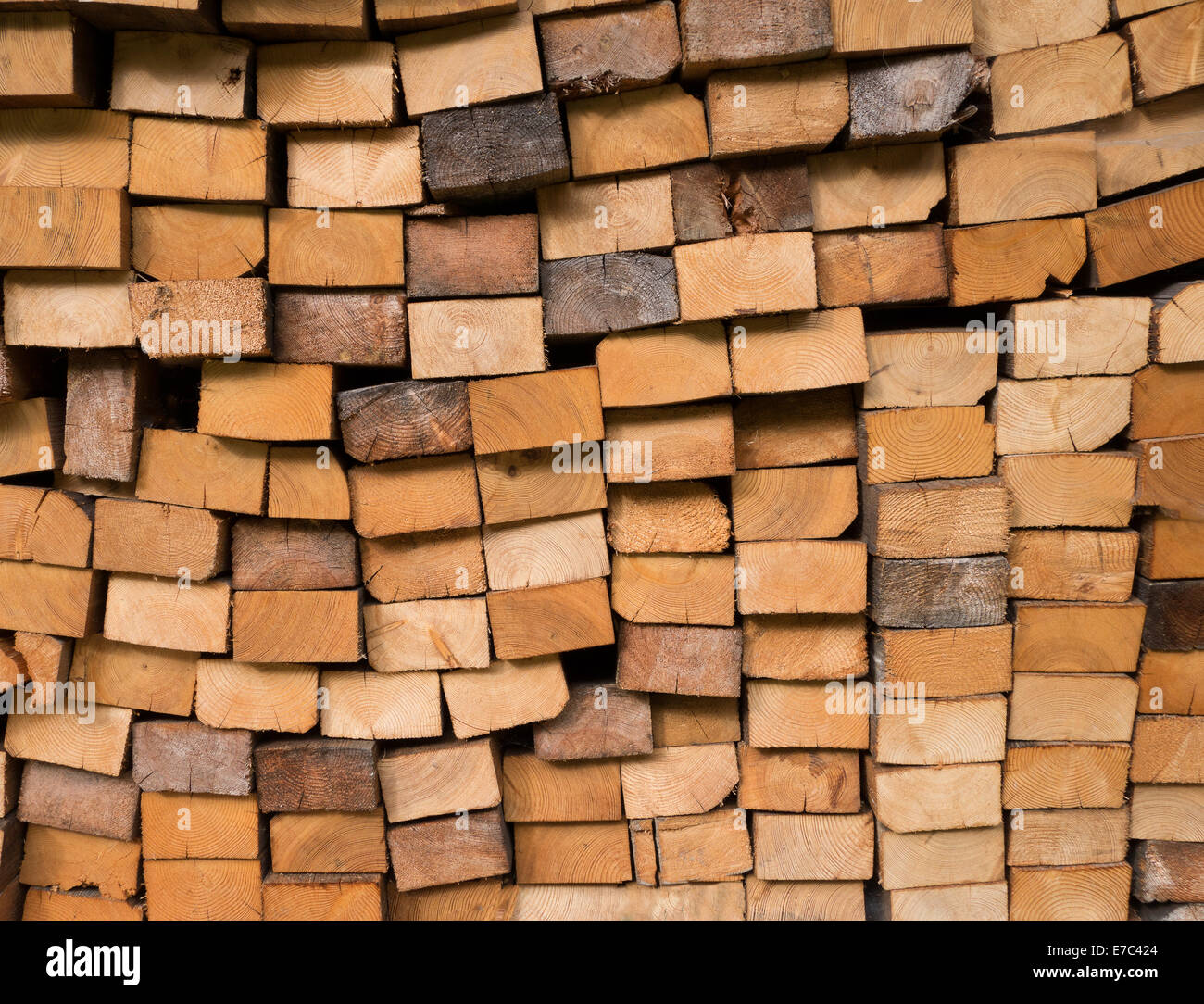 Thick piled boards Stock Photo