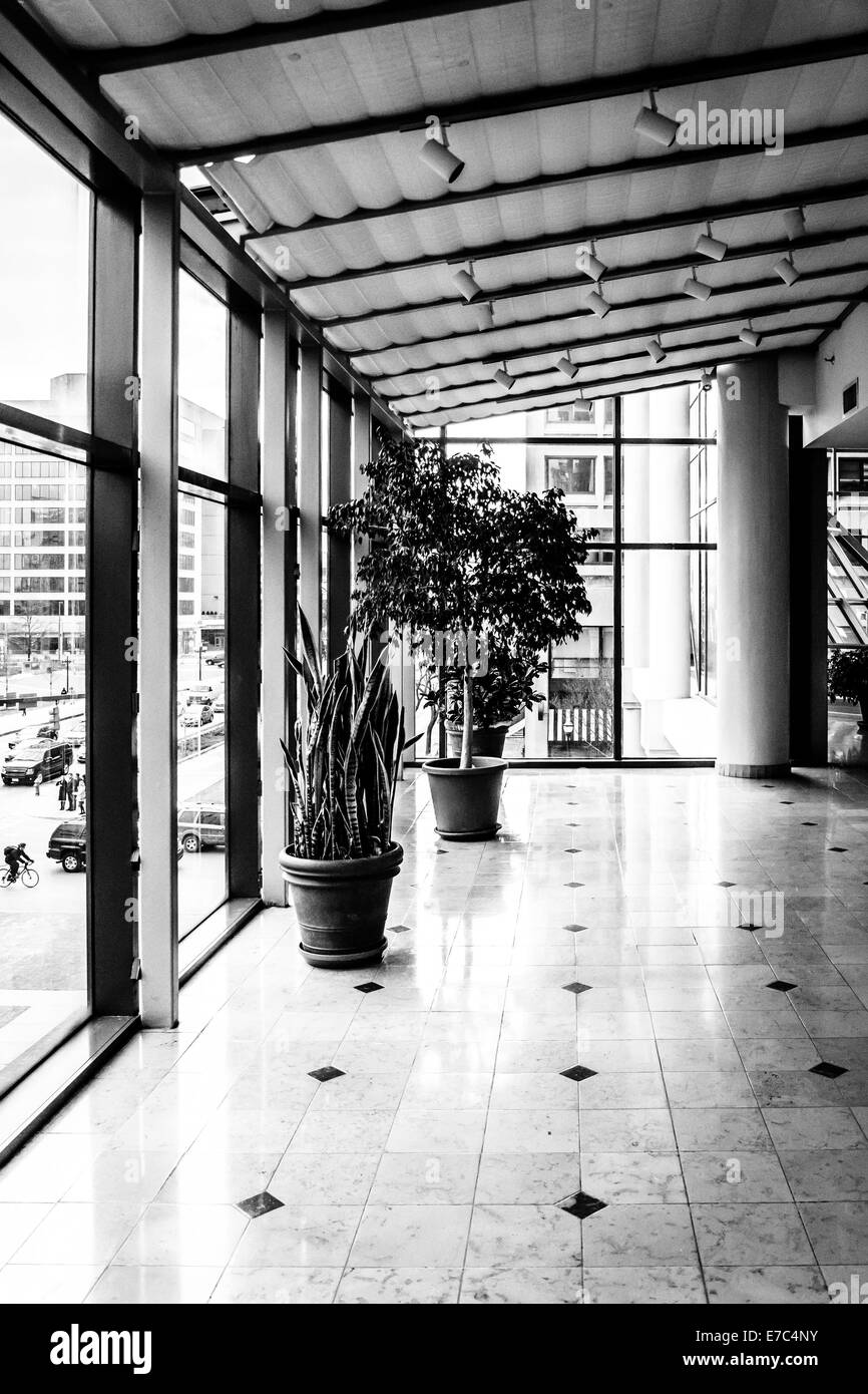 Hallway inside The Gallery, in Baltimore, Maryland. Stock Photo