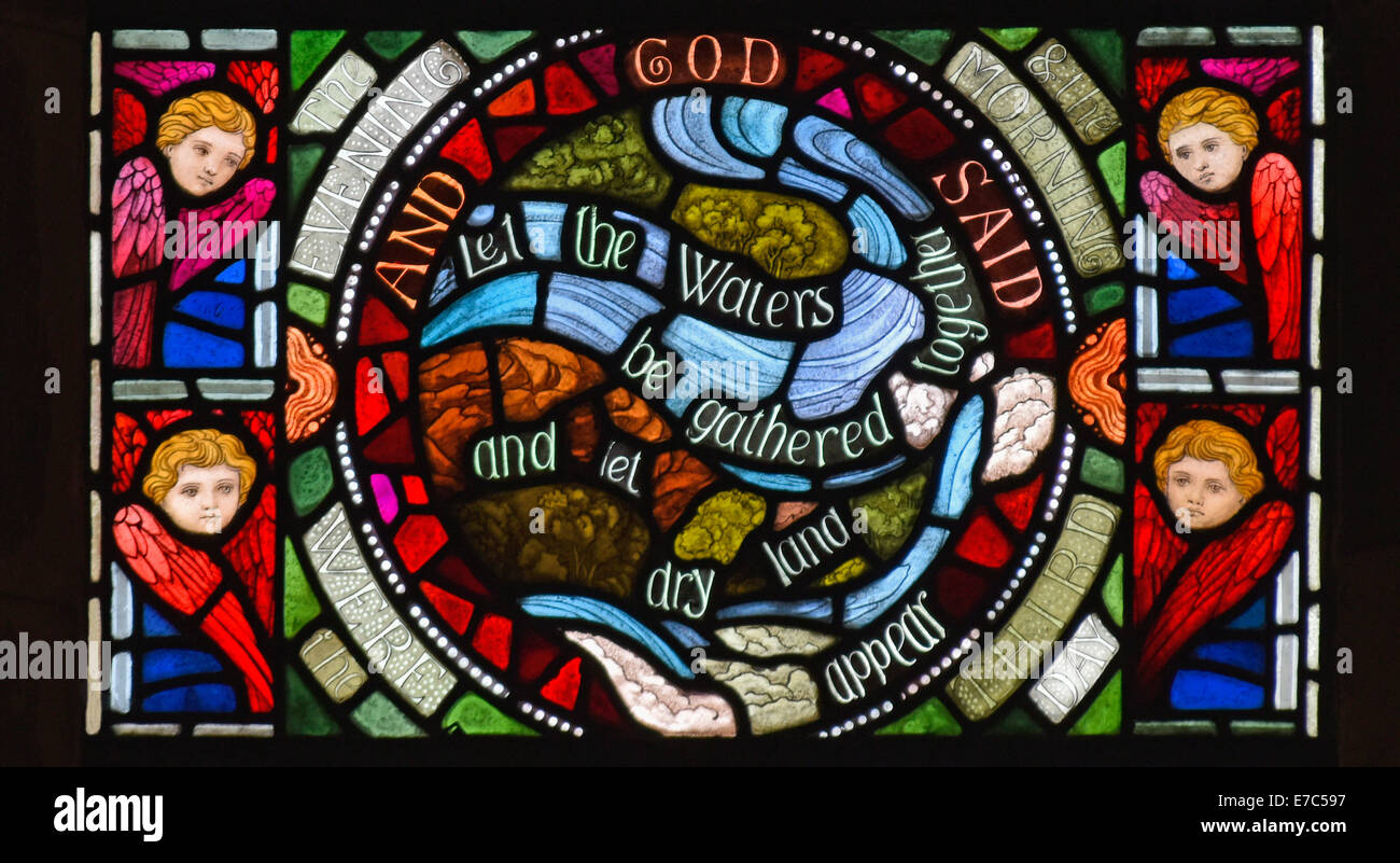 Detail of West window, South side, fifth section from top. Holy Trinity Church, Casterton, Cumbria, England, United Kingdom. Stock Photo