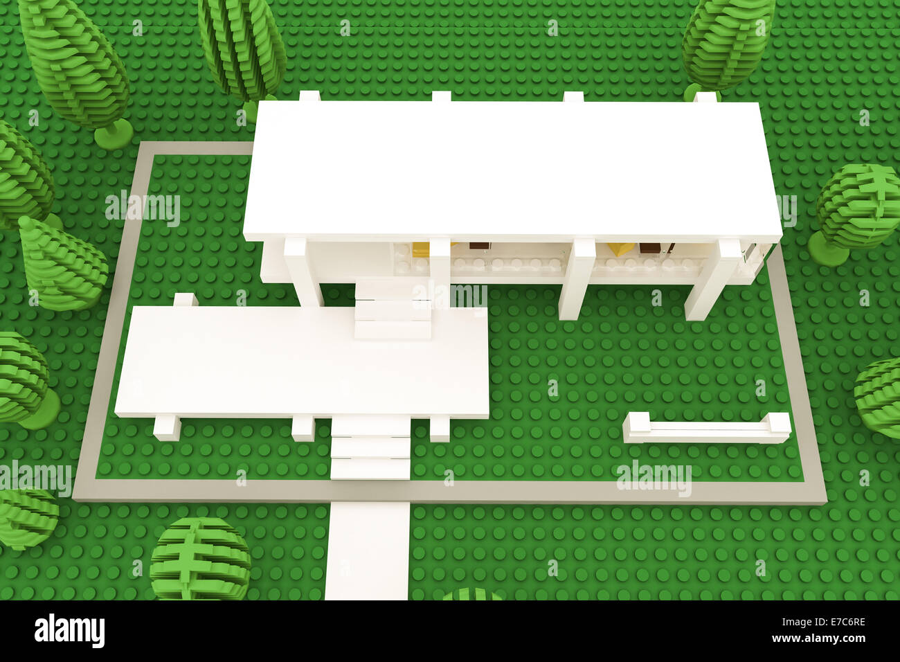 illustration of a modern house made of plastic bricks Stock Photo Alamy
