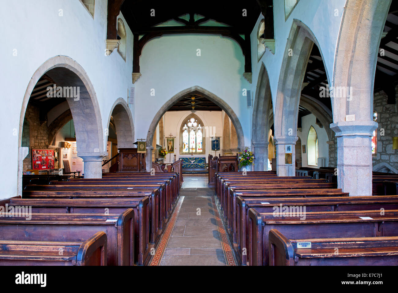 Interior of St Michael's Church, Linton, Wharfedale, Yorkshire Dales National Park, North
