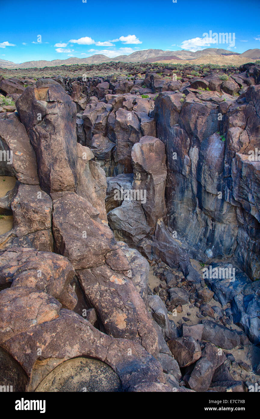 The Fossil Falls is a unique geological feature, located in the Coso