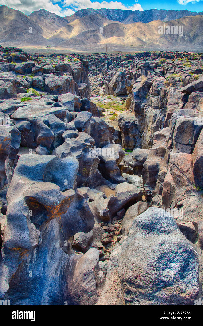 The Fossil Falls is a unique geological feature, located in the Coso