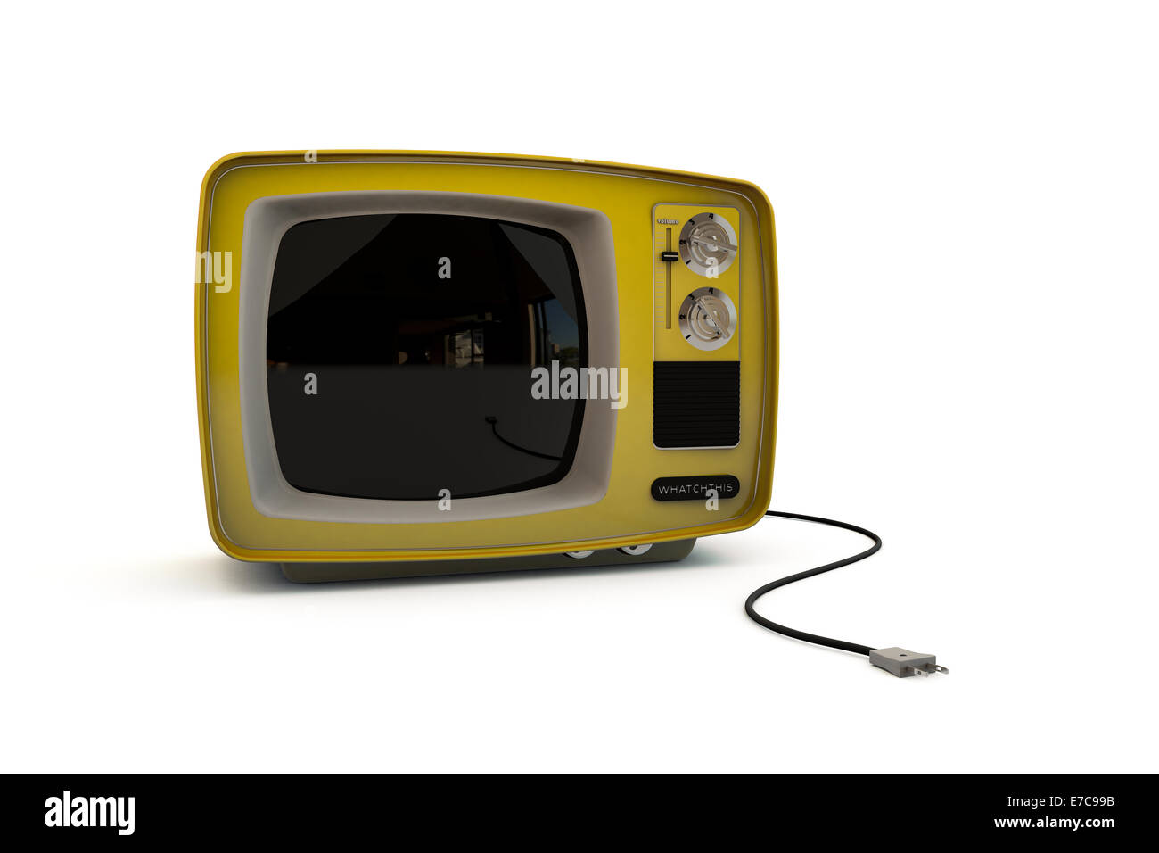 old tv isolated on white background Stock Photo - Alamy