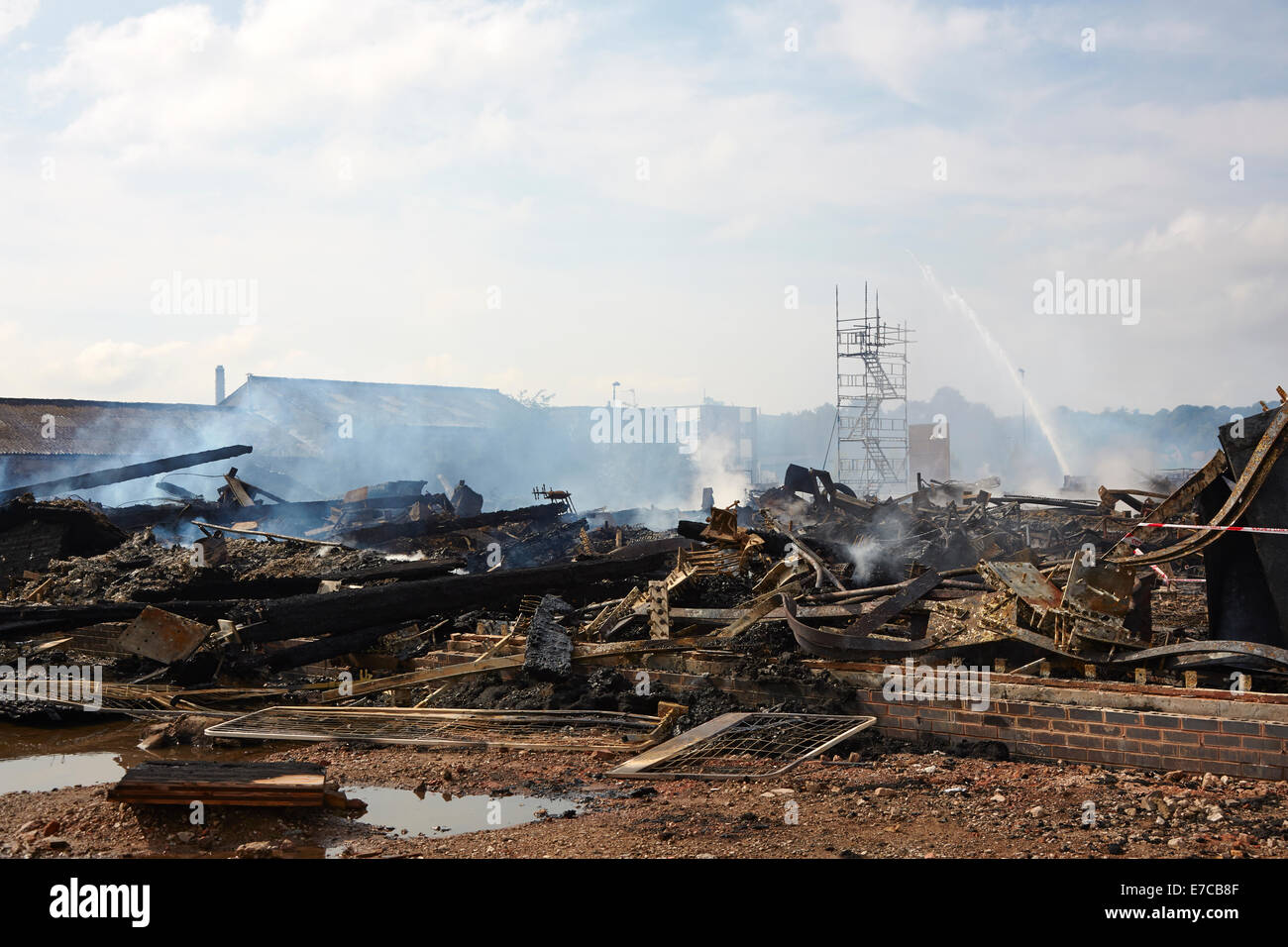 The day after a fire destroyed a part constructed chemistry lab at the University of Nottingham, Jubilee Campus Stock Photo
