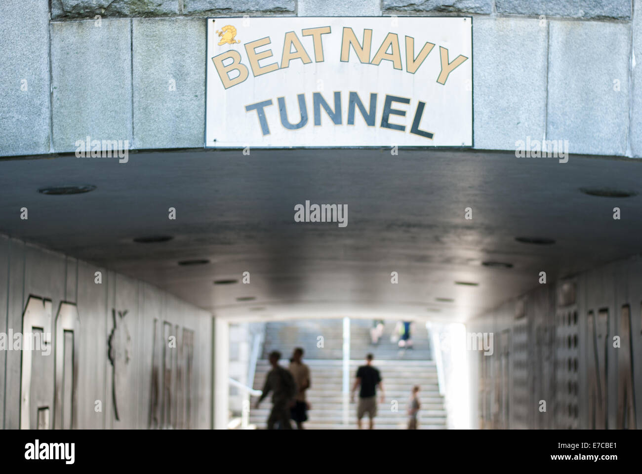 The United States Military Academy Beat Navy Tunnel at West Point, NY Stock Photo