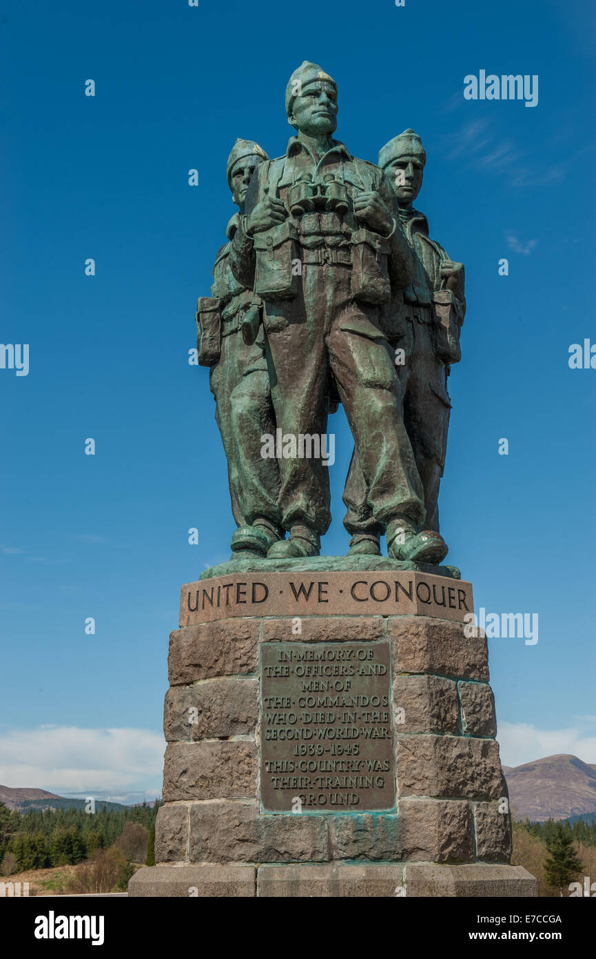 The Commando Memorial is a monument in Scotland, dedicated to the men of the  British Commando Units during World War II. Stock Photo