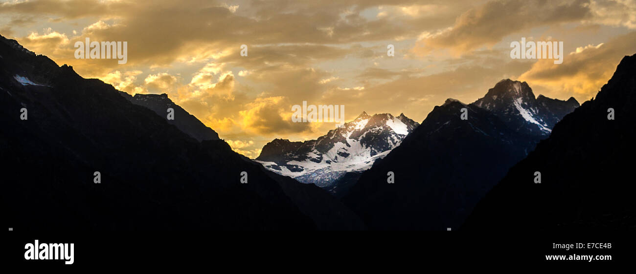 Sunrise in the Alps Mountains Stock Photo