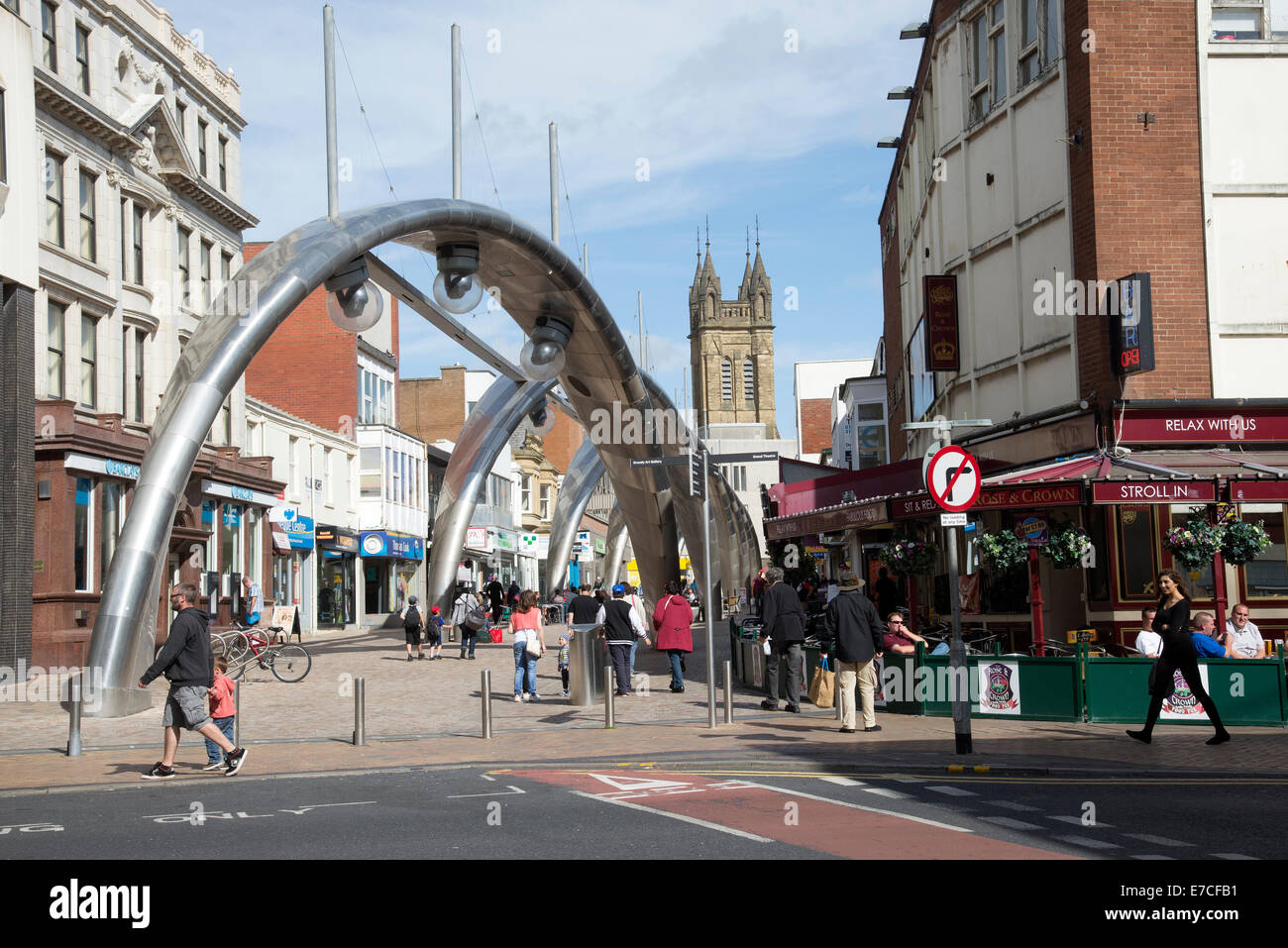 Brilliance metal sculpture on Birley Street Blackpool Lancashire UK