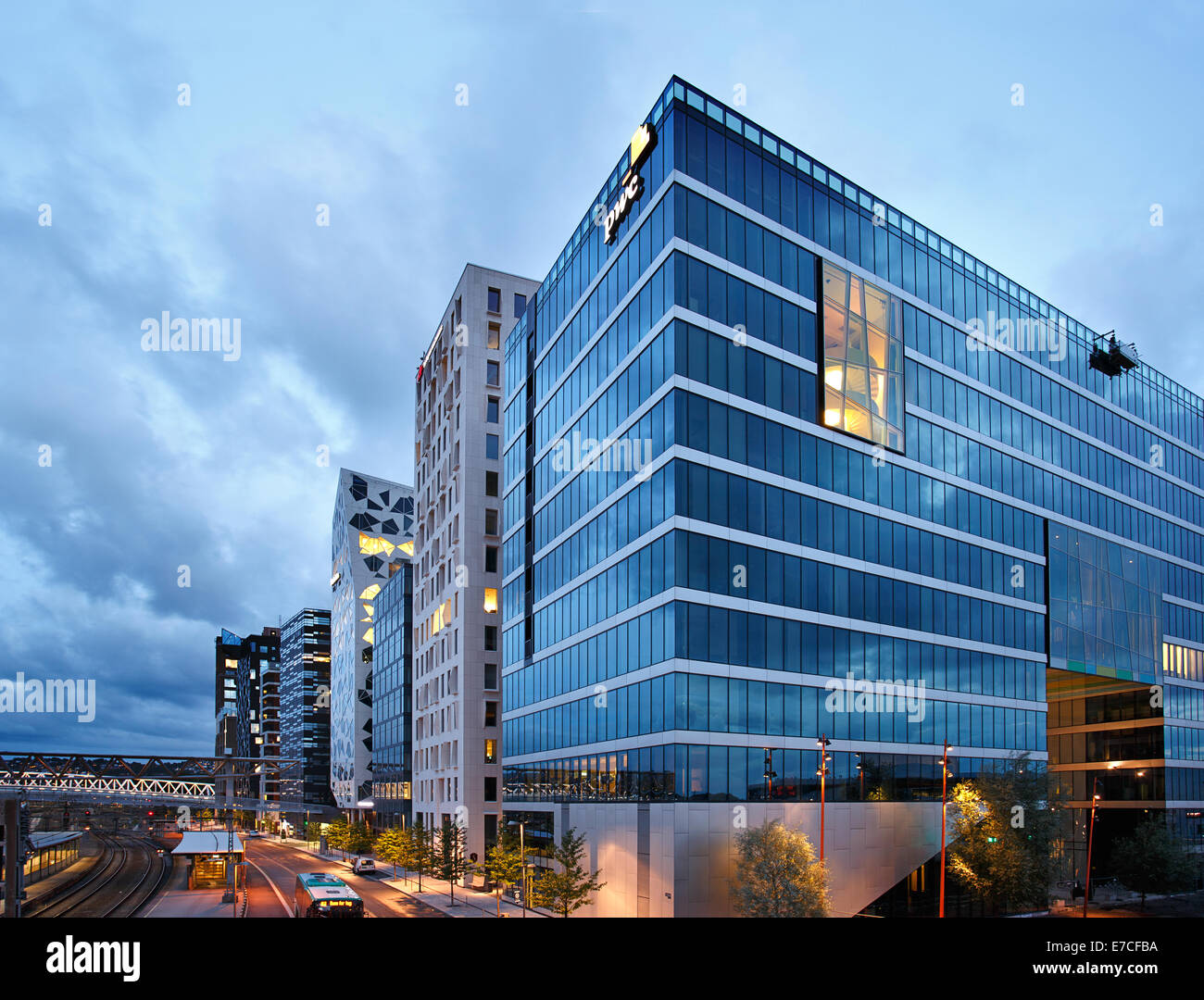Oslo, Norway. The Barcode buildings. Financial district. Stock Photo