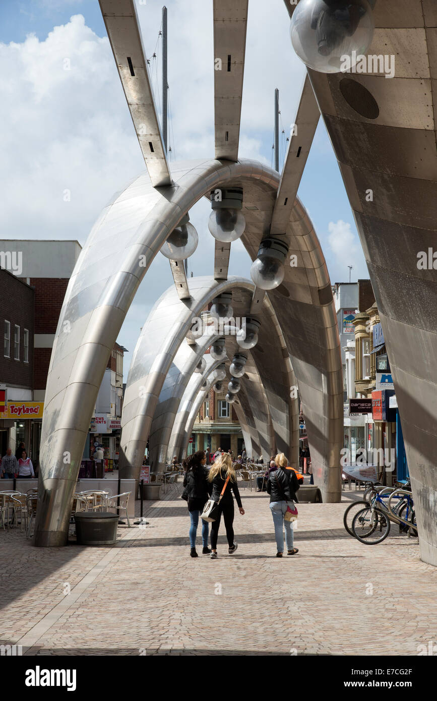 Brilliance metal sculpture on Birley Street Blackpool Lancashire UK Stock Photo