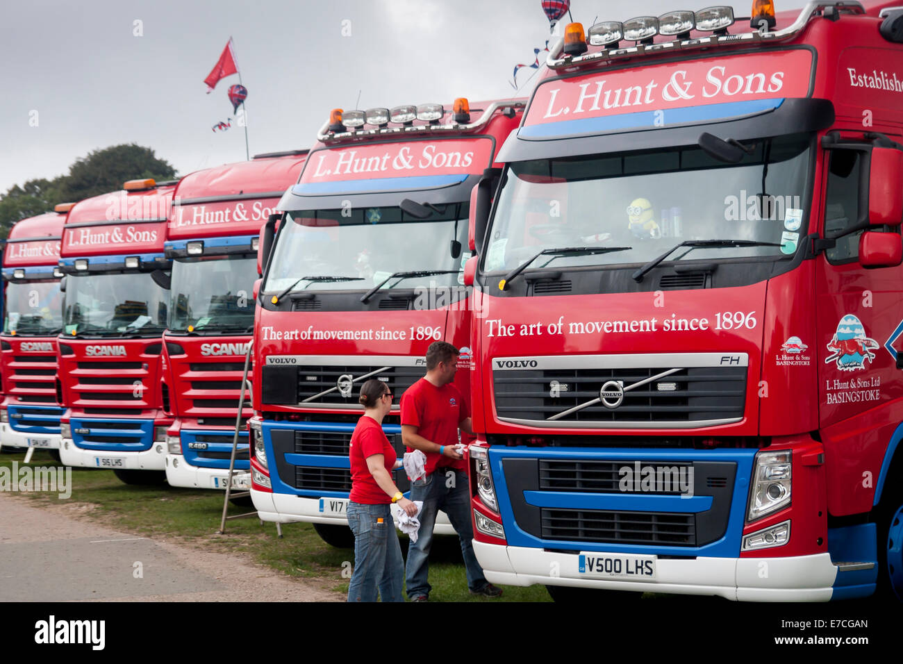 Detling, Maidstone, Kent, UK. 13th September, 2014. Truck lovers gather in Detling near Maidstone in Kent, for the annual trucking event that attracts over 100+ trucks. Credit:  Kyle Blunt/Alamy Live News Stock Photo