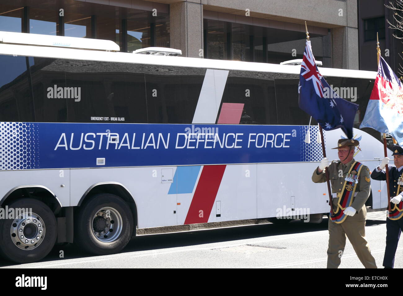 australian military personnel in macquarie street sydney as part of Governor Bashir opening of the 55th State parliament,Sydney Stock Photo