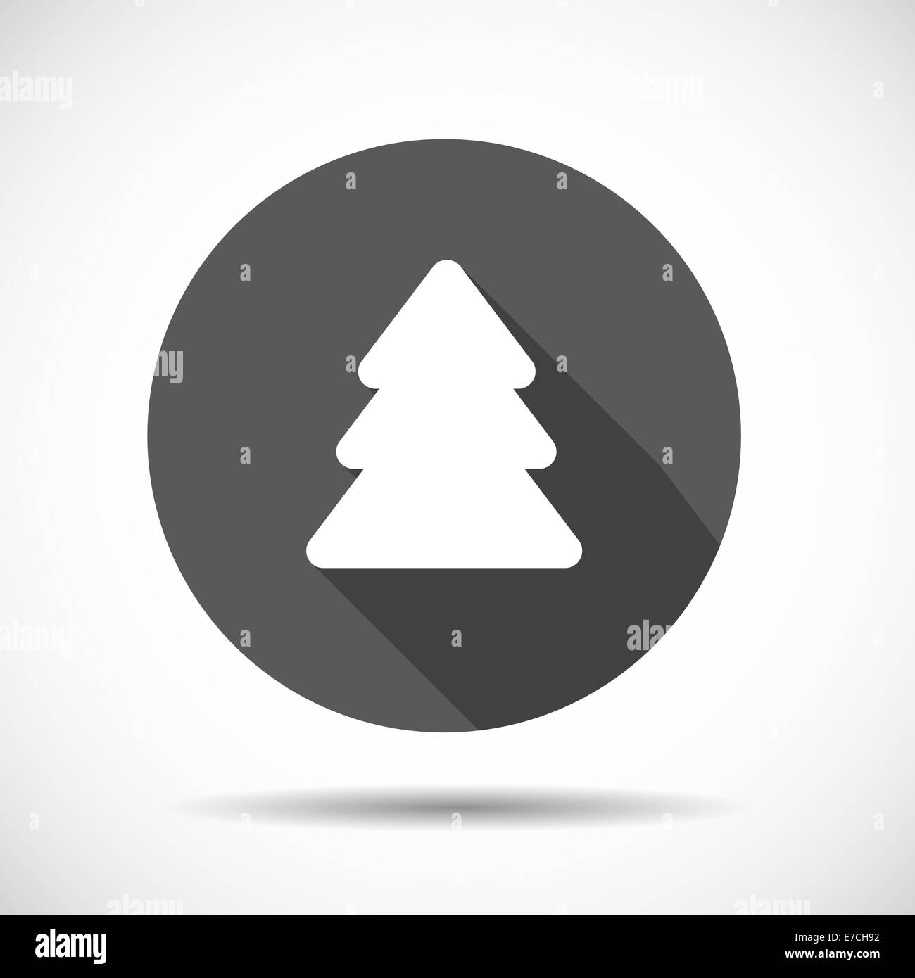 Christmas Tree Flat Icon with long Shadow. Vector Illustration Stock ...