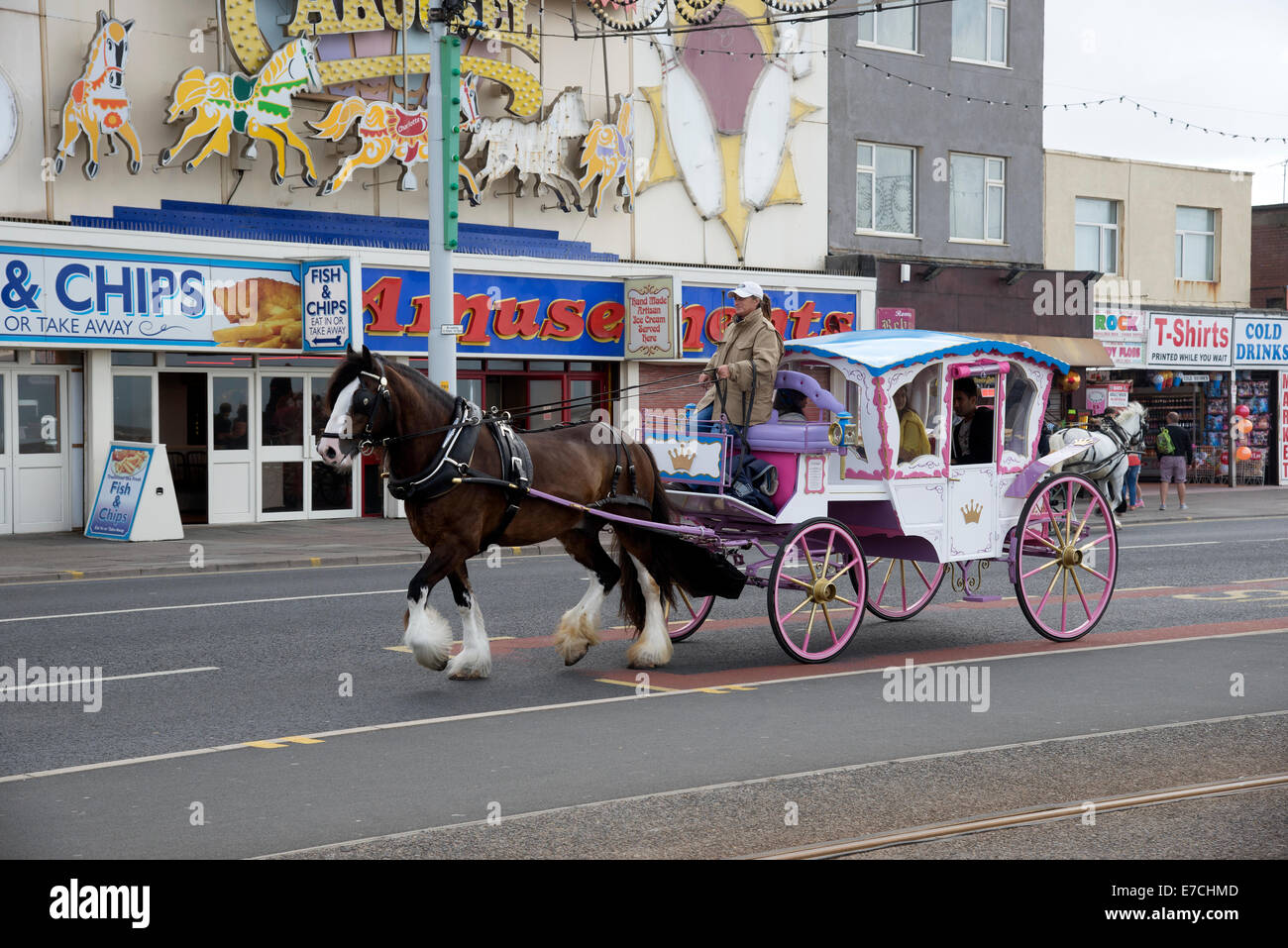 Blackpool horse carriage ride hires stock photography and images Alamy