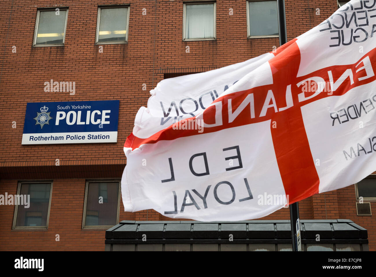 London, UK. 13th Sept, 2014.  English Defence League Mass Protest in Rotherham 2014 Credit:  Guy Corbishley/Alamy Live News Stock Photo