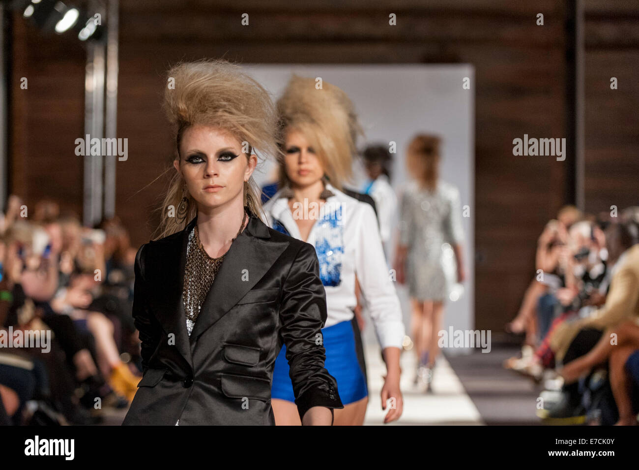 London, UK, 13 September 2014.  Models walks down the runway at the Ethologie show by the designer Jasper Garvida during London Fashion Week at the ME London Hotel in The Strand.  Credit:  Stephen Chung/Alamy Live News Stock Photo