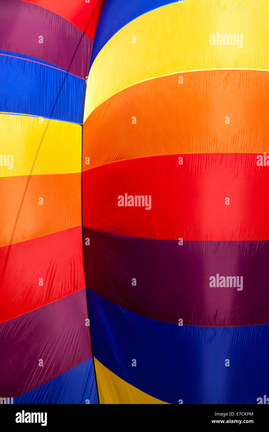 Detail of bright hot-air balloon fabric and colors Stock Photo