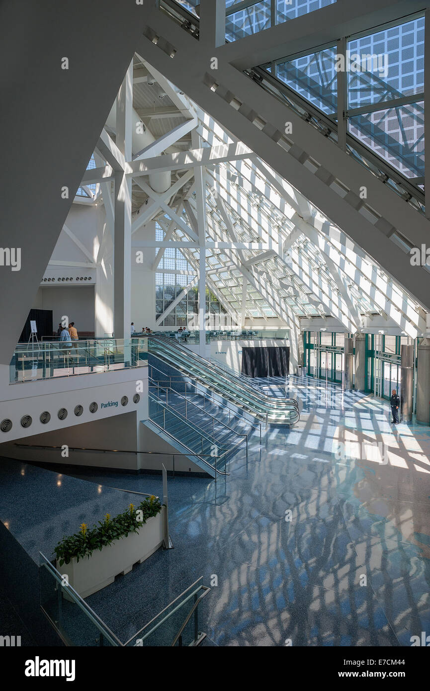 The lobby of the Los Angeles Convention Center as seen from the second floor Stock Photo