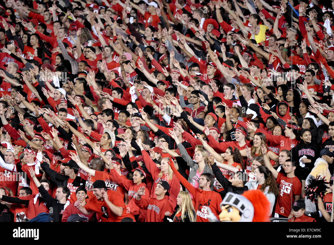 Piscataway, New Jersey, USA. 13th Sep, 2014. Rutgers fans celebrate a