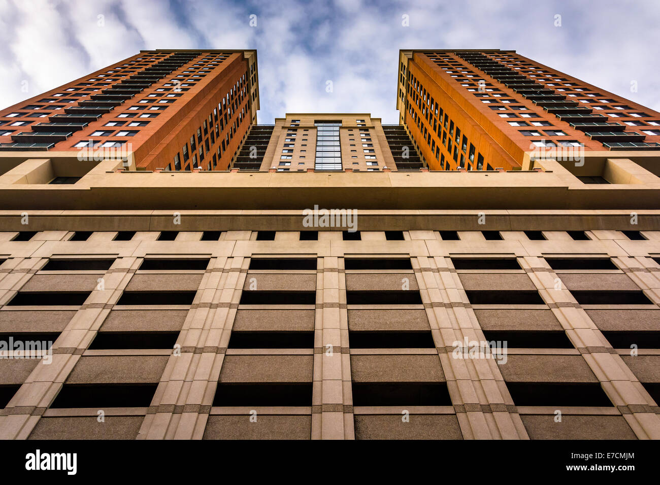Parking garage and apartment building in downtown Baltimore, Maryland