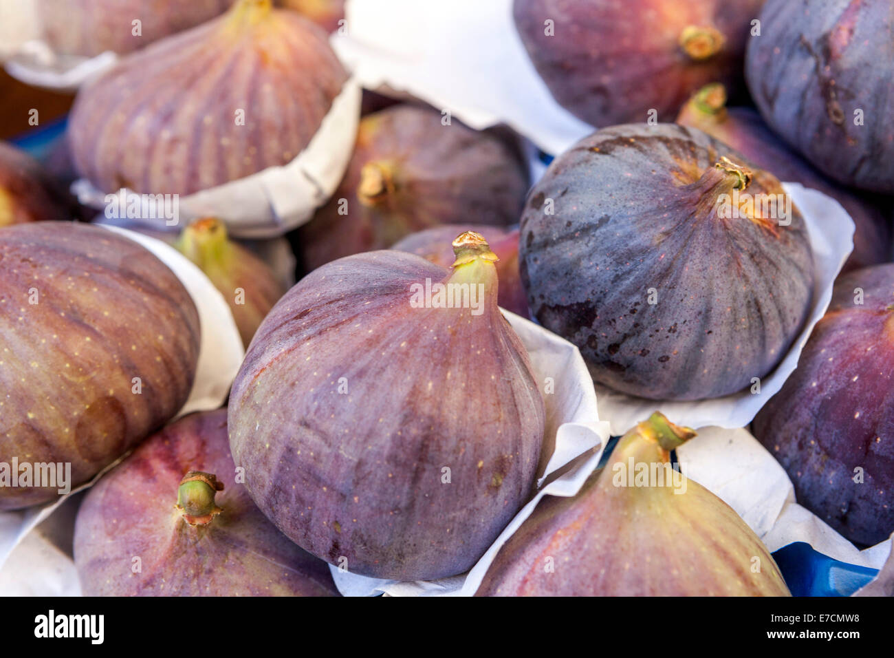 Figs in farmers market. Stock Photo