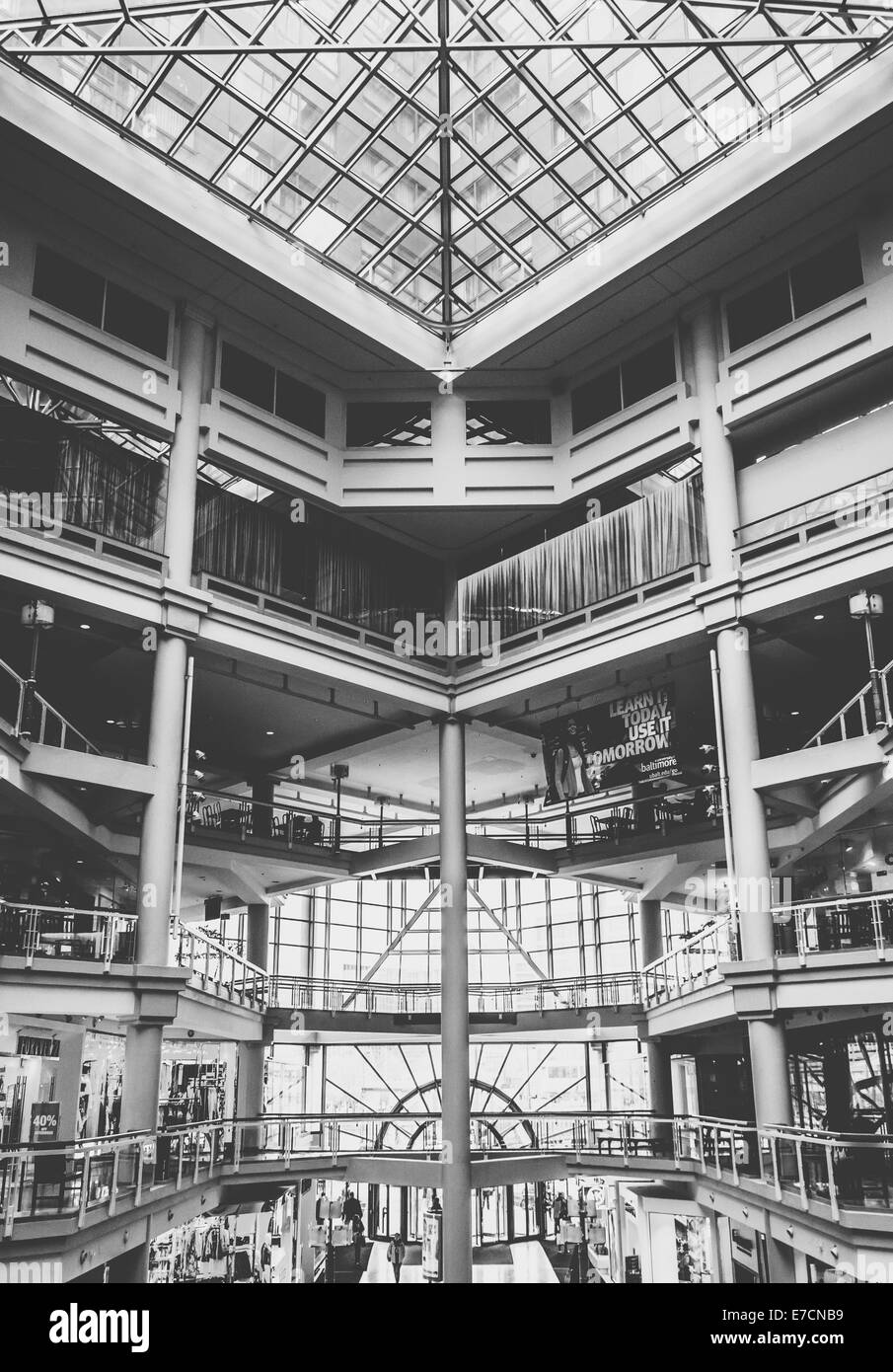 The interior of The Gallery, in the Inner Harbor of Baltimore, Maryland. Stock Photo