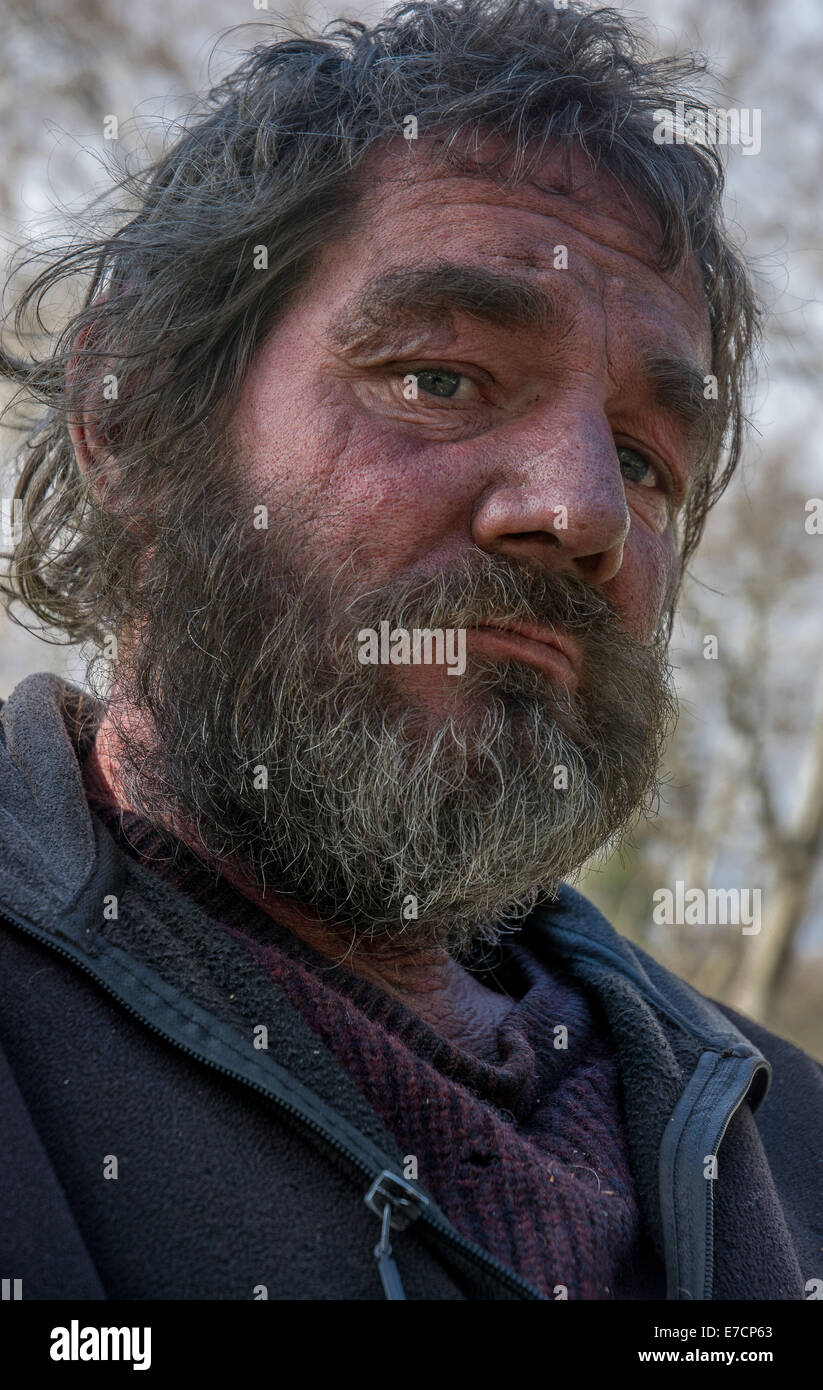 Scruffy Homeless Alcoholic Man Melbourne Australia Stock Photo