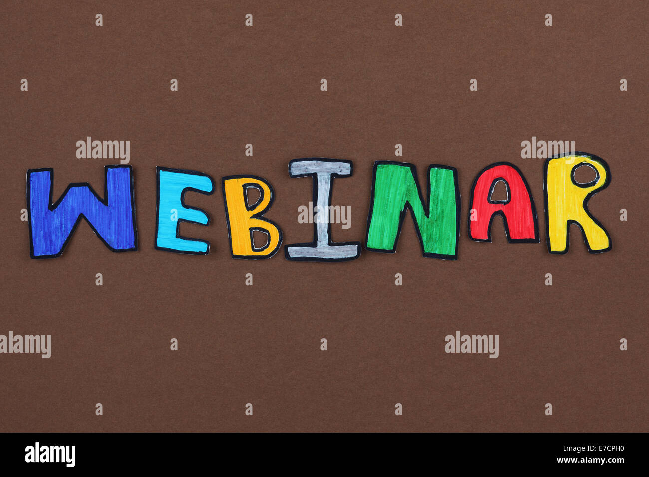 Colorful paper cut out word 'Webinar' Stock Photo