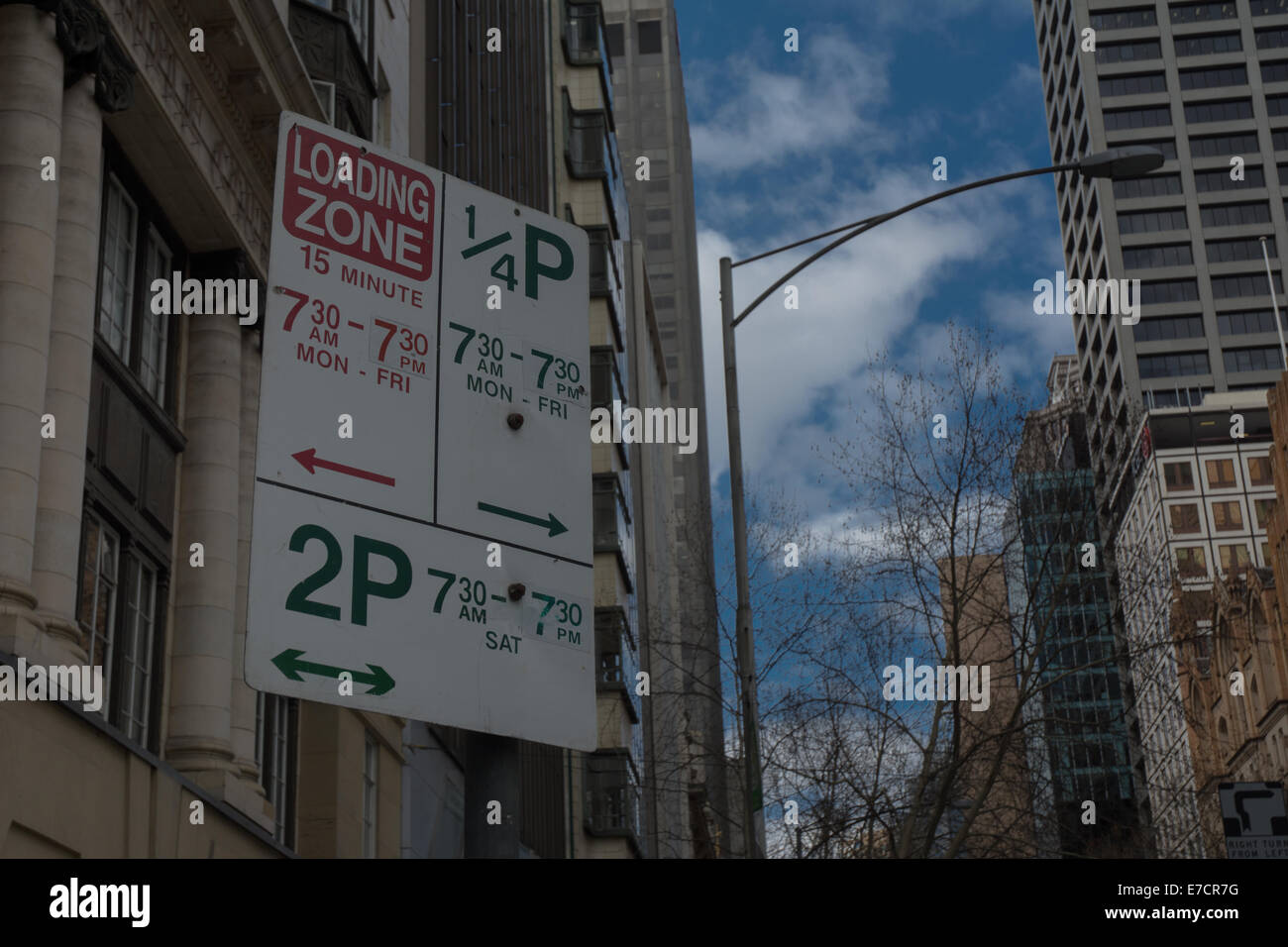 Parking Sign Melbourne Australia Stock Photo Alamy