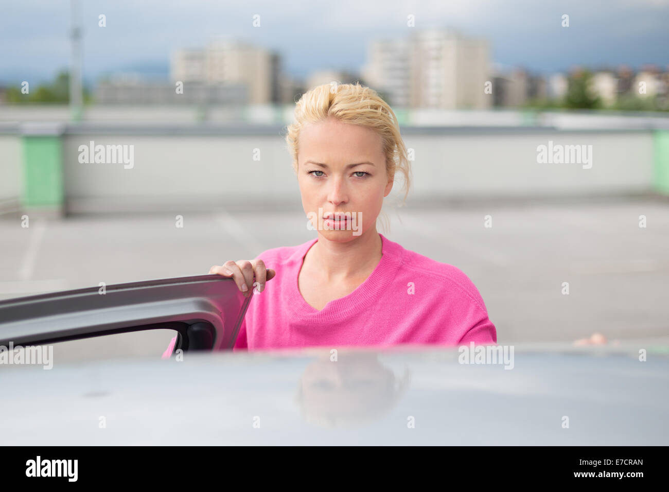 Responsible female driver. Stock Photo