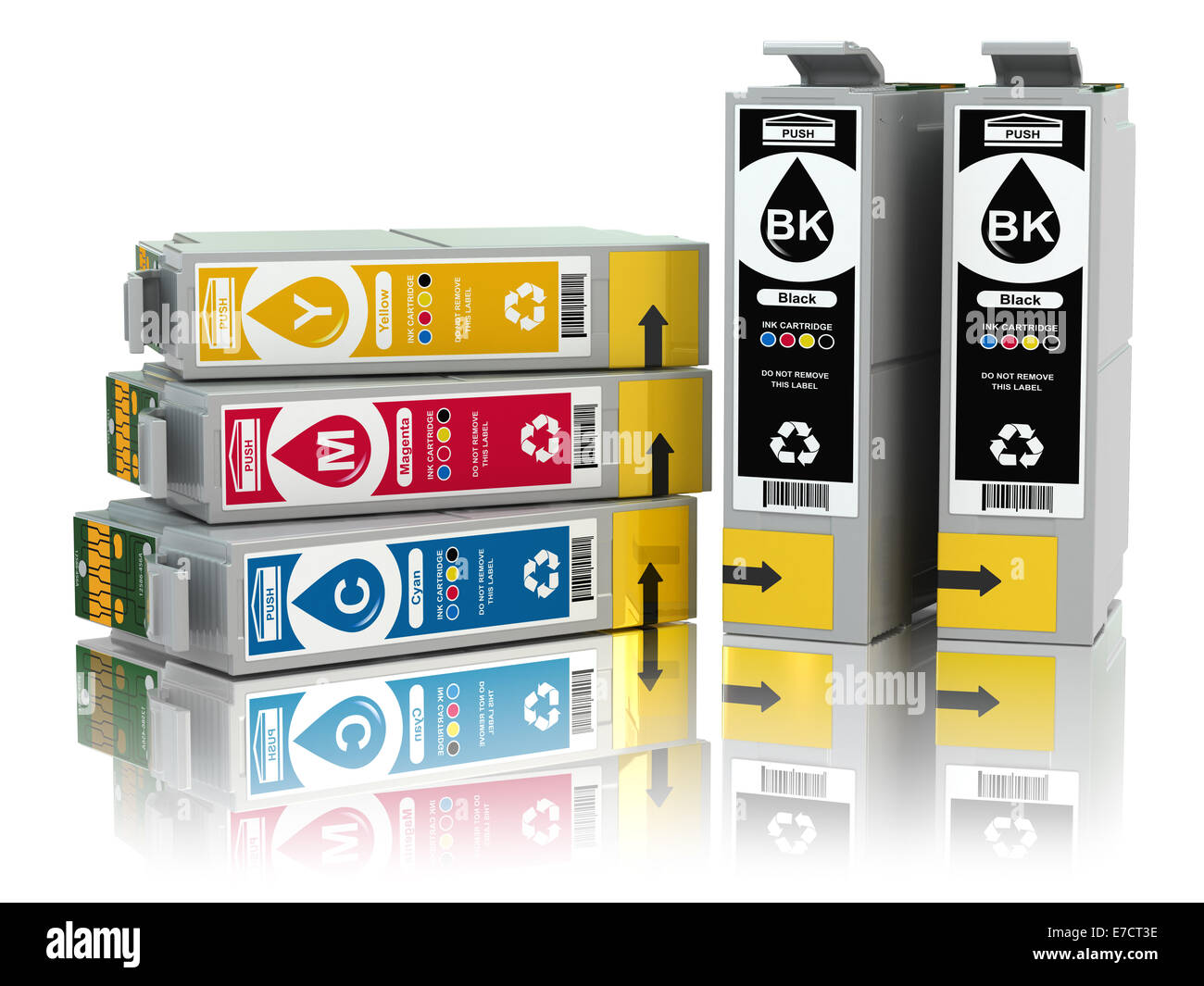 CMYK. Cartridges for colour inkjet printer. 3d Stock Photo Alamy