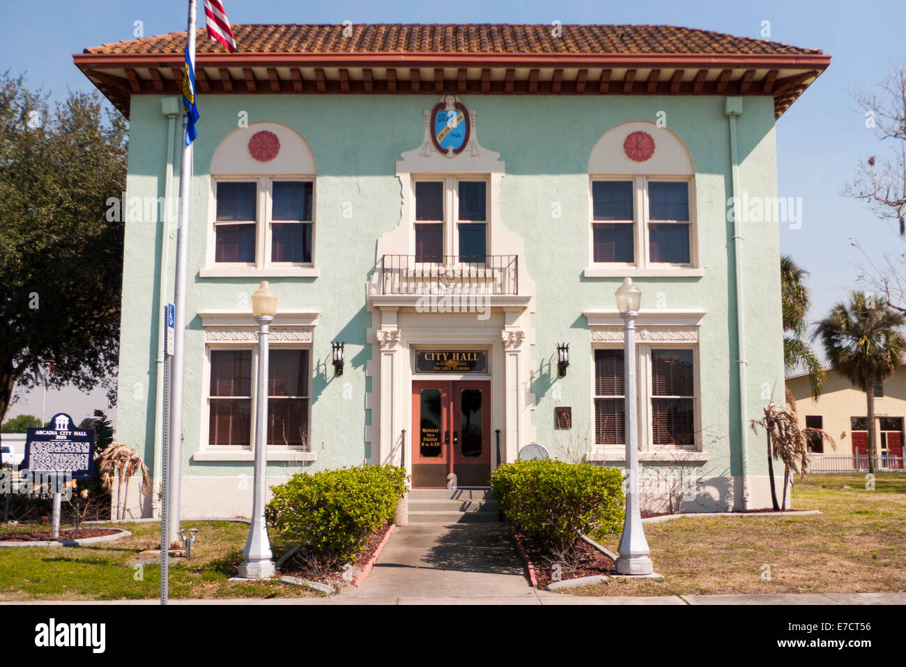 City Hall of the small central Florida town of Arcadia. Stock Photo