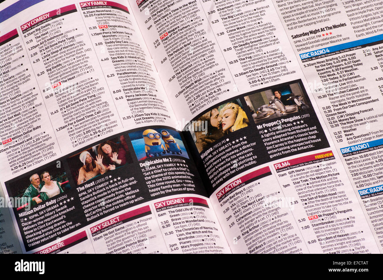 Television Listings TV Listing Guide Magazine Stock Photo - Alamy