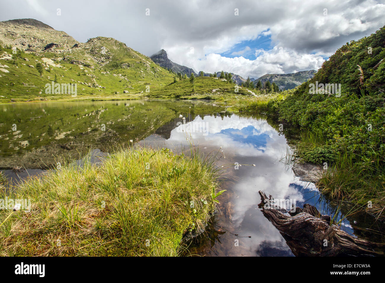 Lake Lasteati in the Lagorai mountain group. Region Trentino. Italy. Europe. Stock Photo