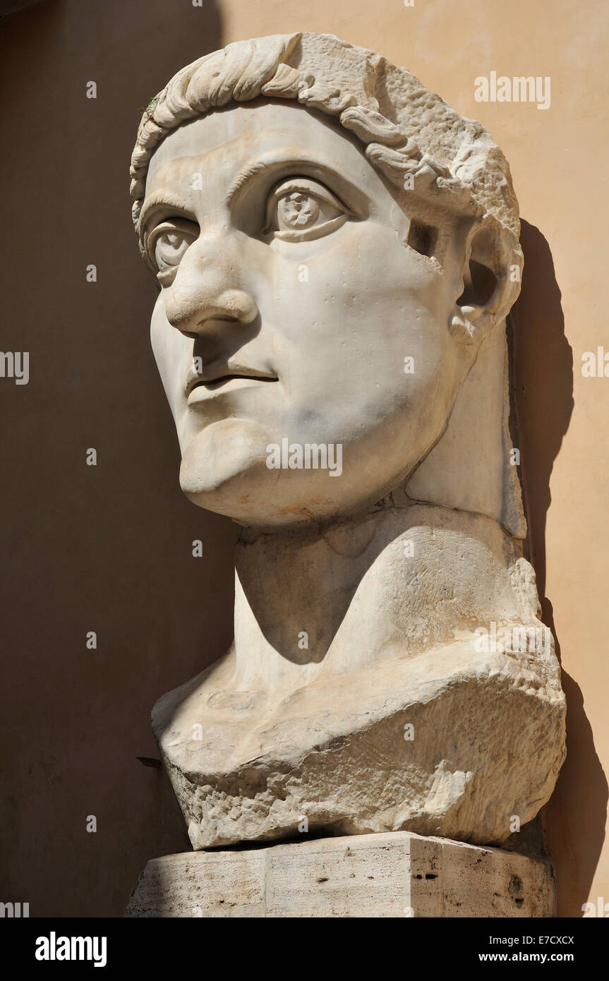 Rome. Italy. Remains of the huge 4th C AD statue of Roman Emperor
