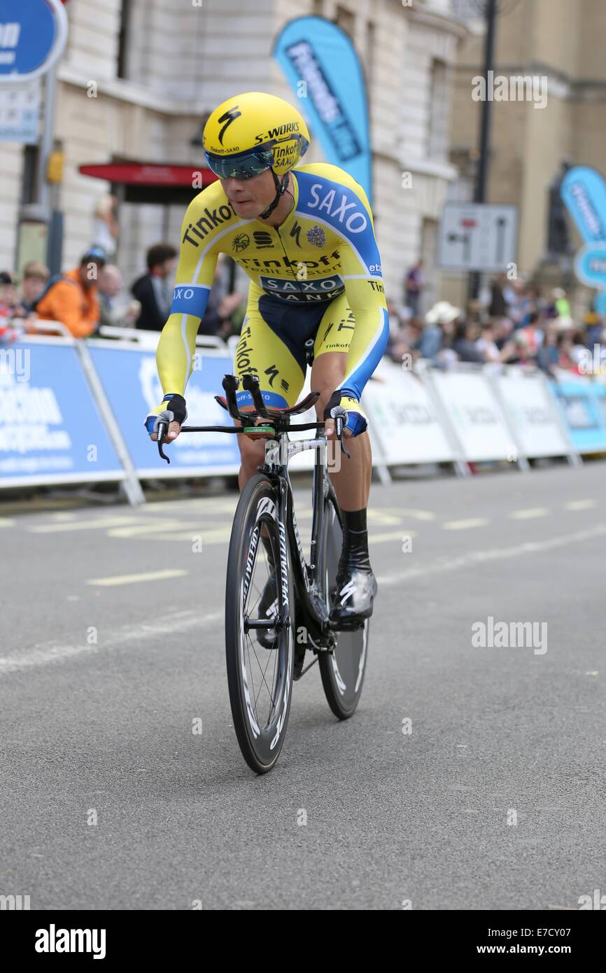 London, UK. 14th September 2014. 2014 Tour of Britain, Stage 8a. Individual Time Trial. Nicholas Roche Credit:  Neville Styles/Alamy Live News Stock Photo