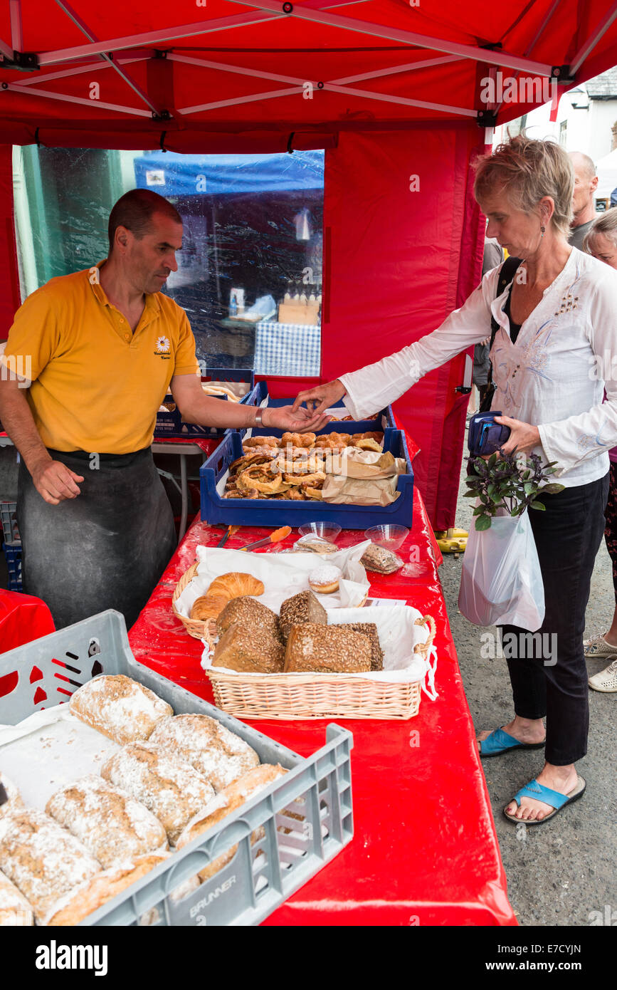 Ashburton Food & Drink Festival market stalls UK. Market stalls and