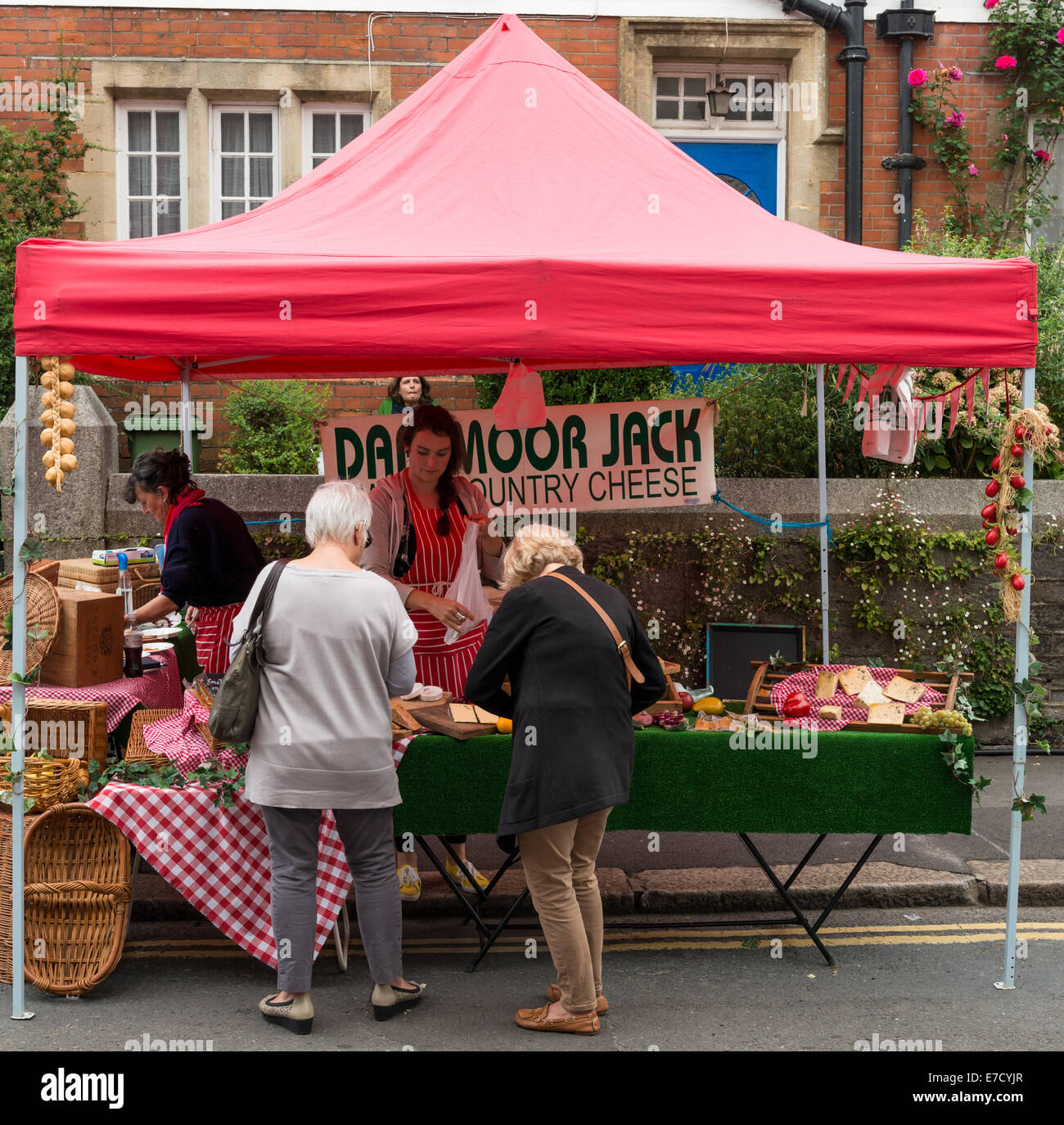 Ashburton Food & Drink Festival market stalls UK. Dartmoor Jack stall