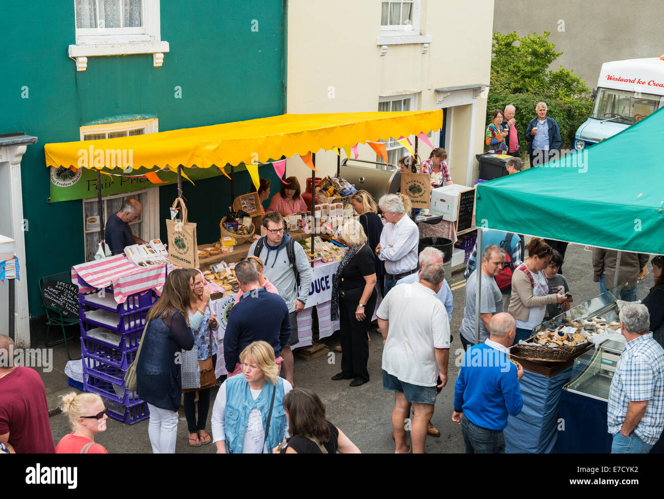 Ashburton Food & Drink Festival with crowds walking through the stalls